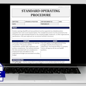 SOP Template Standard Operating Procedure Human Resources HR SOPS ...