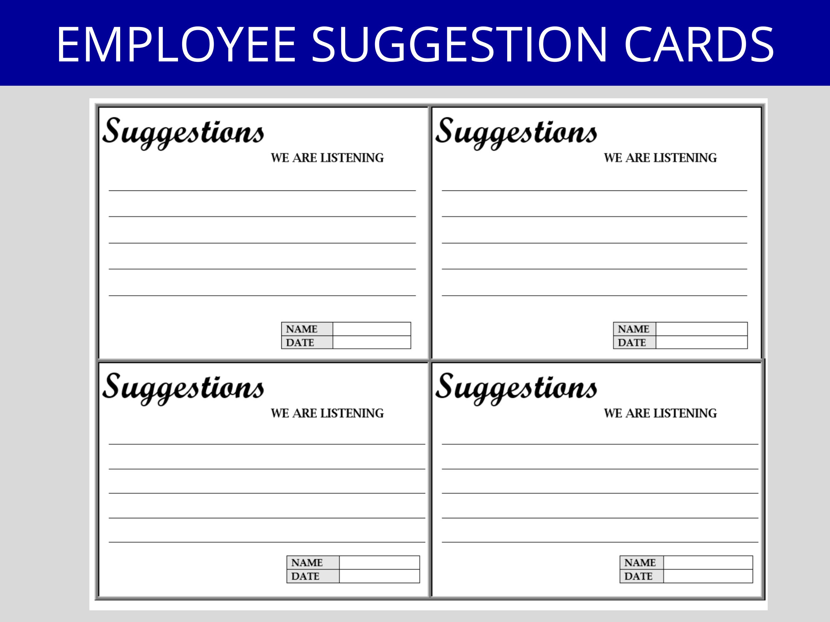 Employee Suggestion Card Feedback Suggestions Suggestions Etsy