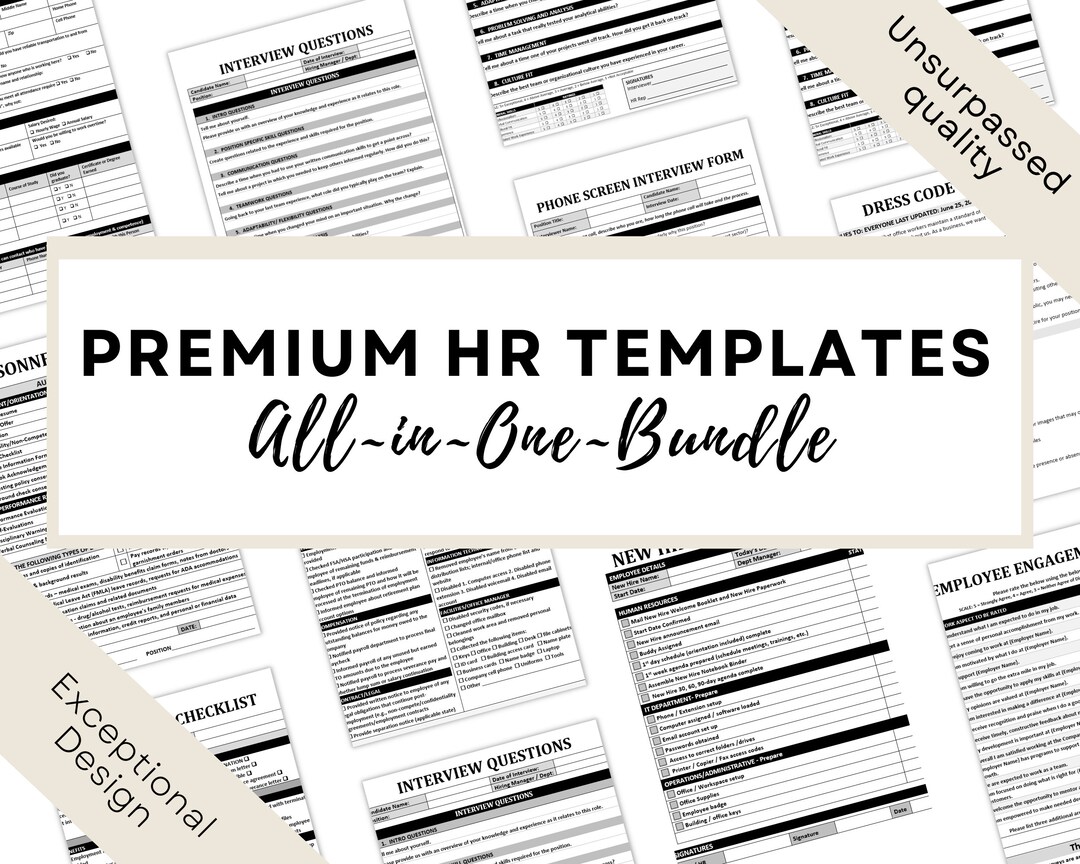 Human Resource Templates HR Forms Employee Handbook New - Etsy