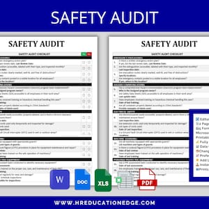 Safety Audit Checklist: OSHA Compliance Template (Digital Download)