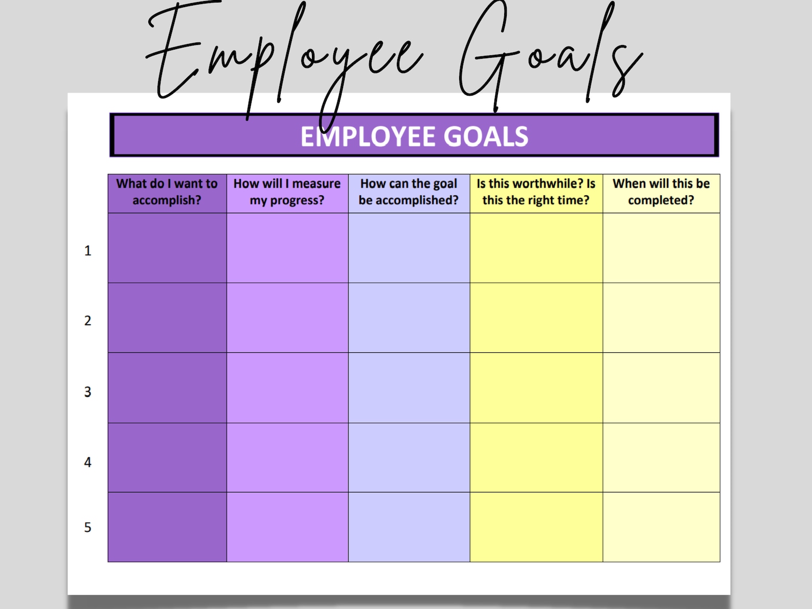 employee-goals-template-editable-word-form-smart-etsy