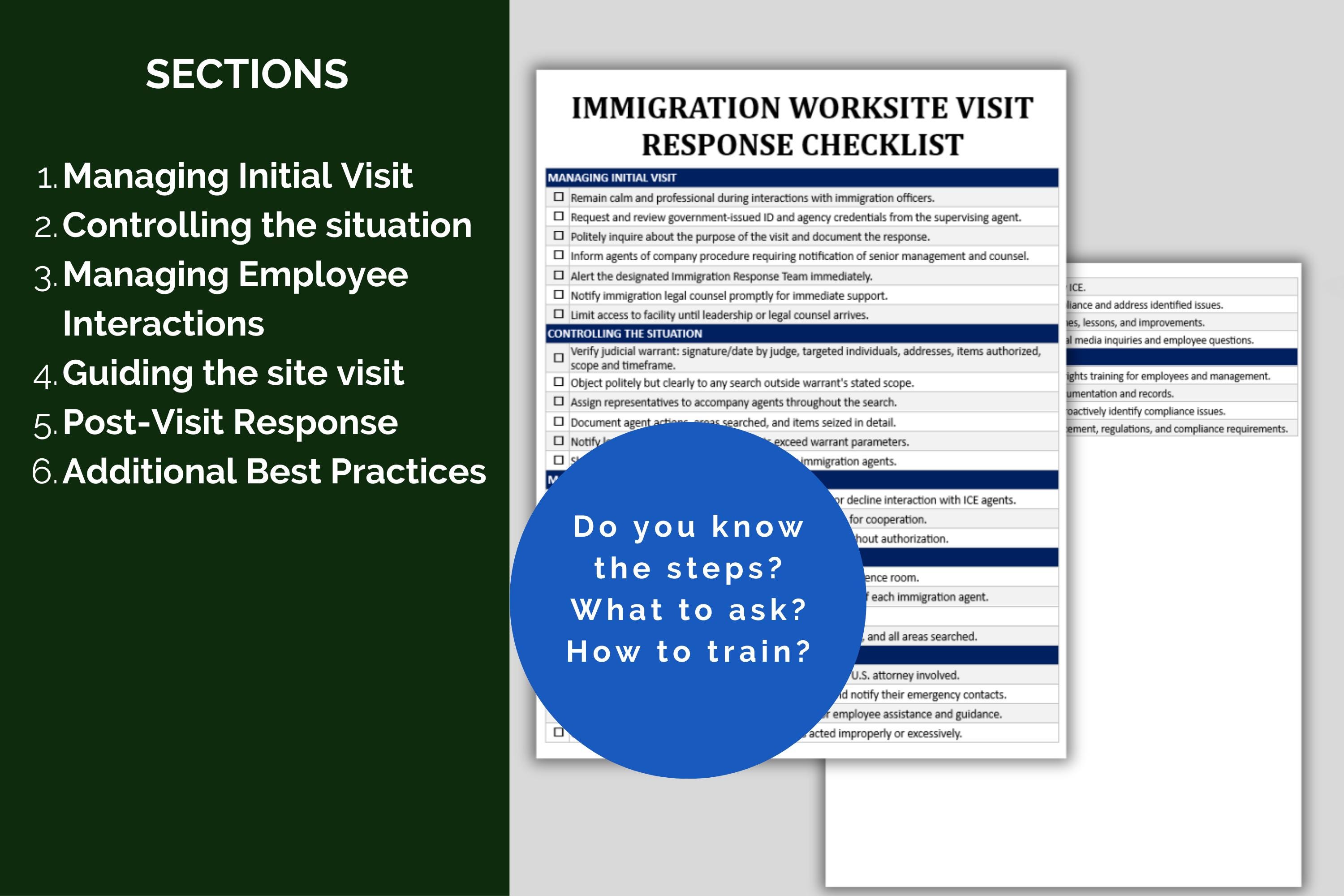 Ice Checklist ICE Workplace Visit Checklist: Immigration Compliance Guide ...