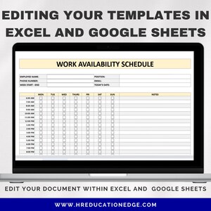 Employee Work Availability Form: Weekly Schedule Template (word, Excel ...