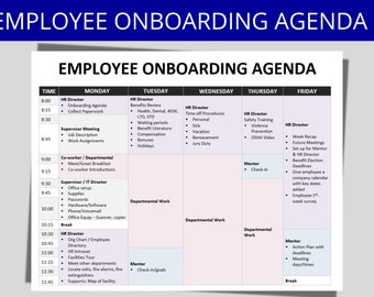 New Hire Onboarding Schedule Template: HR Employee Packet (Word Doc)