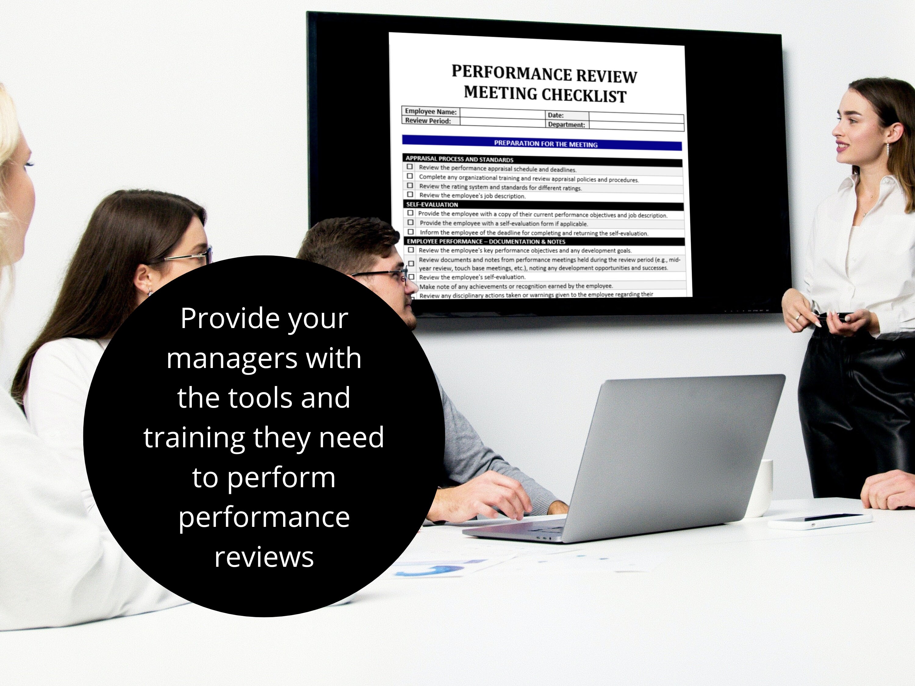 Performance Review Checklist: Employee Appraisal HR Template (editable ...
