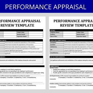 Performance Appraisal Template: Streamline Employee Evaluations & Reviews | Performance Management | HR Forms | Human Resource