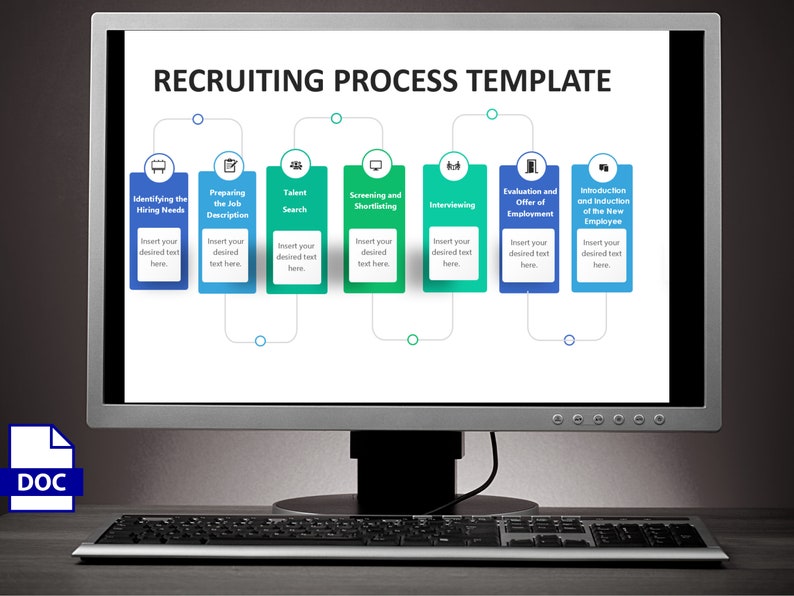 Recruitment Process Infographic: HR Hiring Template (editable MS Word ...