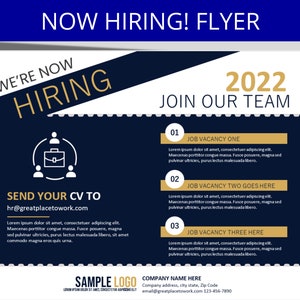 Job Opening Hiring Flyer - Editable HR Employment Template