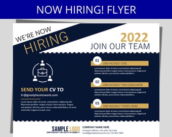 Job Opening Hiring Flyer - Editable HR Employment Template