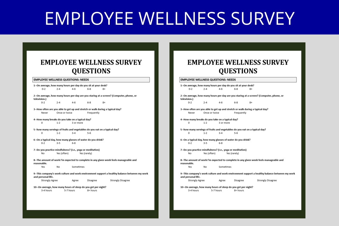 Employee Wellness Survey Employee Benefits Input & Feedback Work-life ...