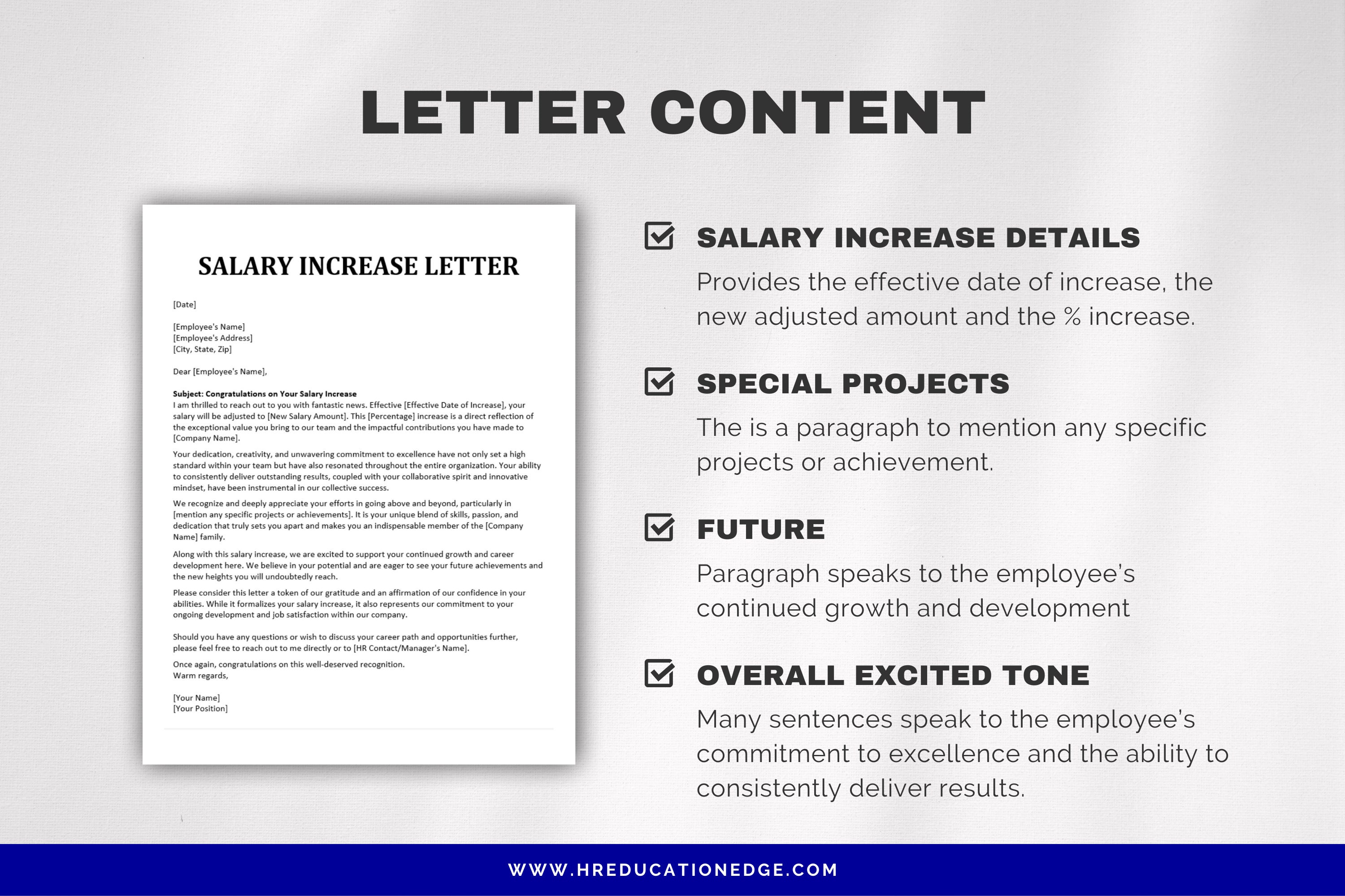 Salary Increase Letter Employee Compensation & Benefits HR Templates Human Resources Form