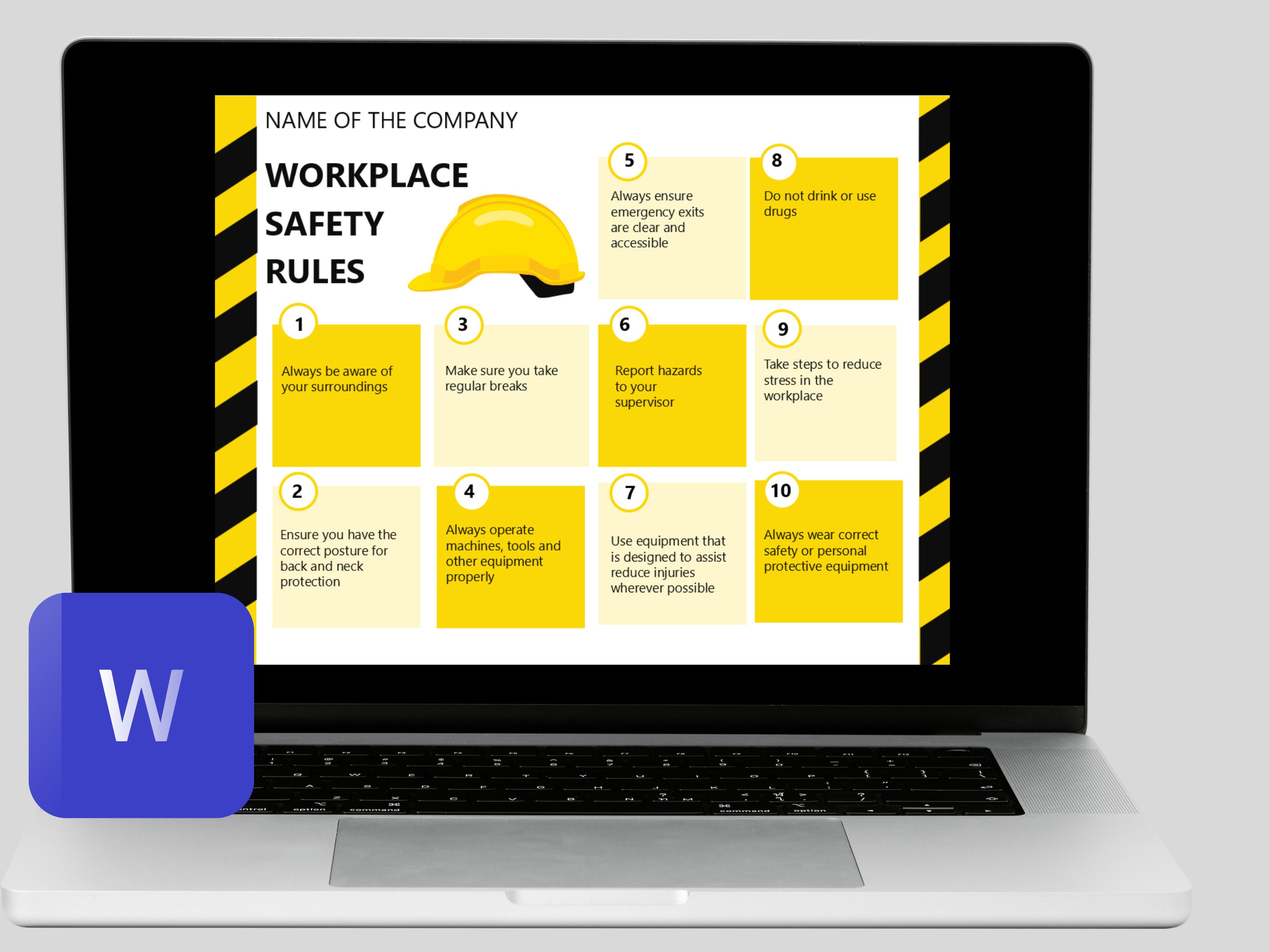Employee Safety Rules Temple Editable Word Document HR Templates Human ...