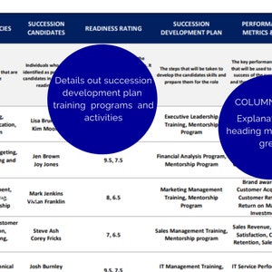 Successor Development Program Design Succession Planning Template Leadership Development Plan, Employee ...