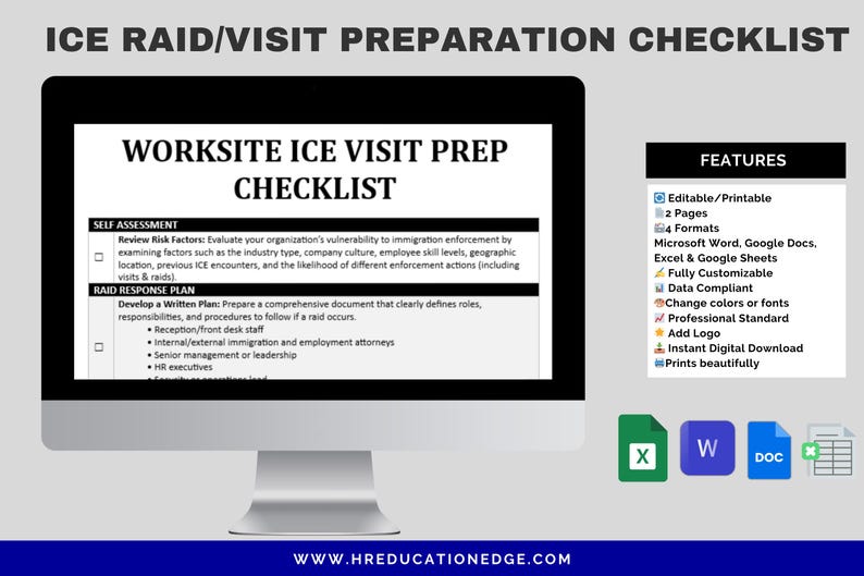 Raid Train Checklist.pdf Immigration Raid Prep Checklist: HR Emergency Response Plan (digital ...