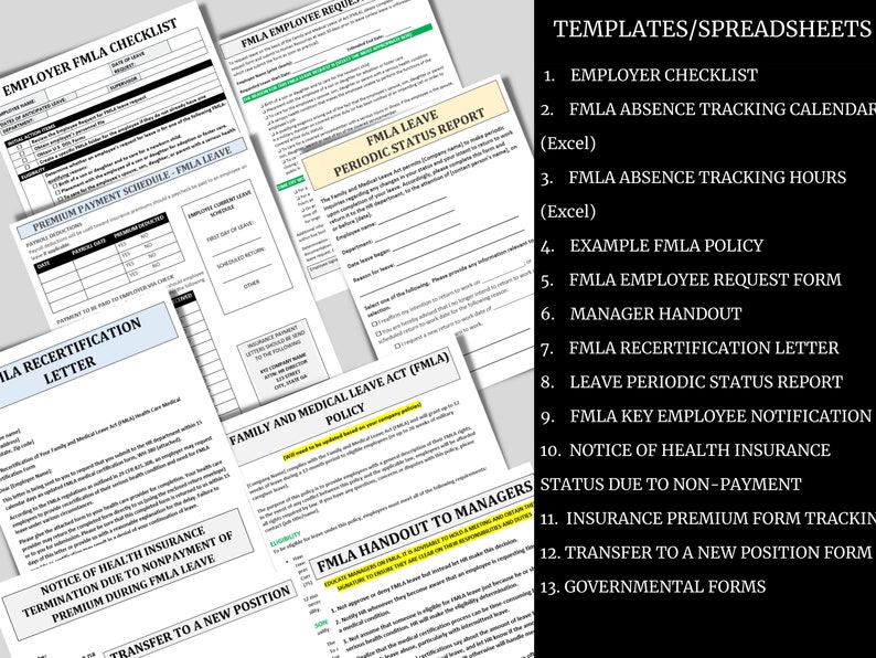 FMLA Template Bundle FMLA Tracker Spreadsheet MS Editable Word / Excel FMLA Template Bundle FMLA Tracker Spreadsheet MS Editable Word / Excel