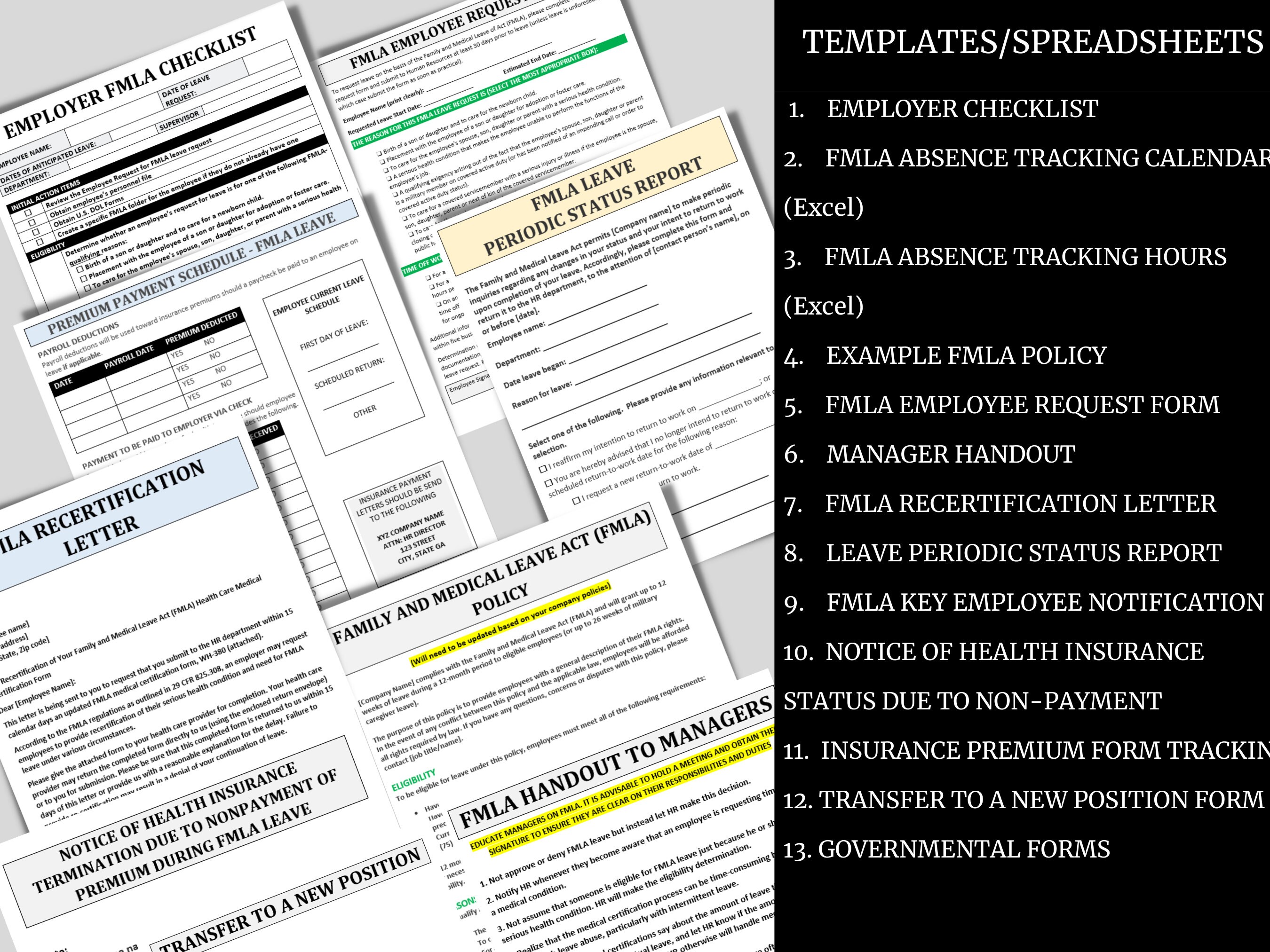 FMLA Template Bundle FMLA Tracker Spreadsheet MS Editable Word / Excel FMLA Template Bundle FMLA Tracker Spreadsheet MS Editable Word / Excel
