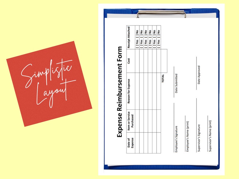 Spesenabrechnungs-Formular Mitarbeitererstattung Ausgaben Bearbeitbare / druckbare Vorlage Reisekosten Einfach HR Vorlagen & Formulare Bild 6