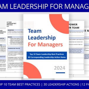 Team Leadership for Managers Workbook | Best Practices, Team Management, Managing Team, Leaders Training HR Leadership Development, Teamwork