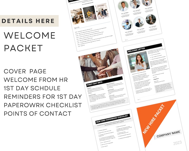 New Hire Onboarding Packet: Editable Word Templates for Employee ...