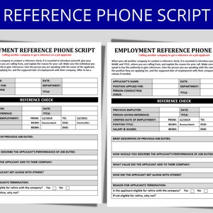 May include: A printable reference check form for employers to use when verifying the employment history of a job applicant. The form includes sections for the applicant's name, position applied for, previous employer, verified date of employment, position title, salary and wages, brief description of previous job duties, how would you describe the applicant's performance of job duties, what value did the applicant add to their company, how did the applicant get along with others, reason for applicant's termination, and is the applicant eligible for rehire with the company.