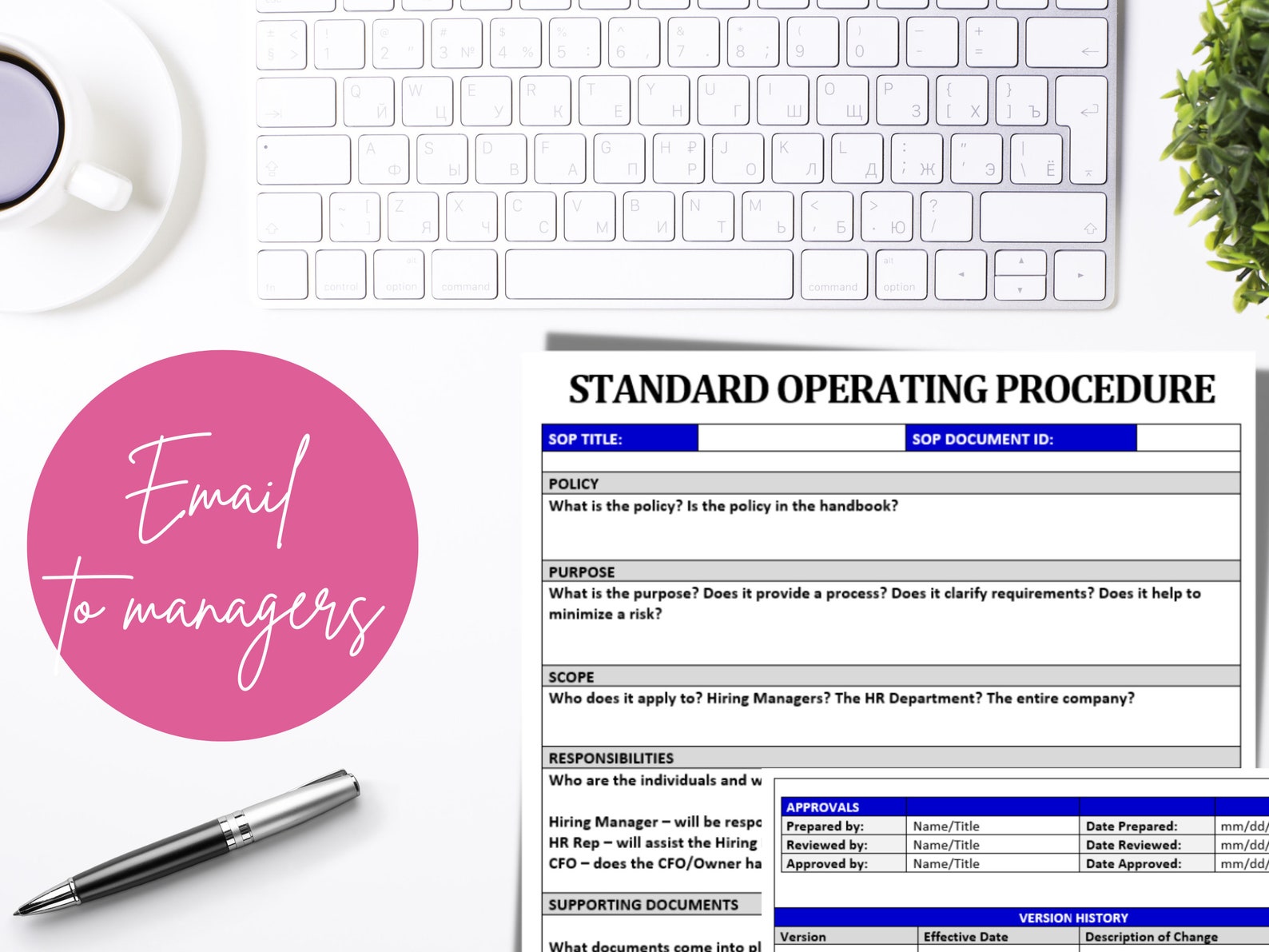 SOP Template Standard Operating Procedure Human Resources - Etsy