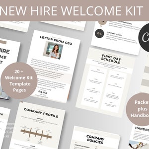 Complete New Hire Welcome Kit: Editable Canva Onboarding Handbook, HR Forms, Templates & Checklist