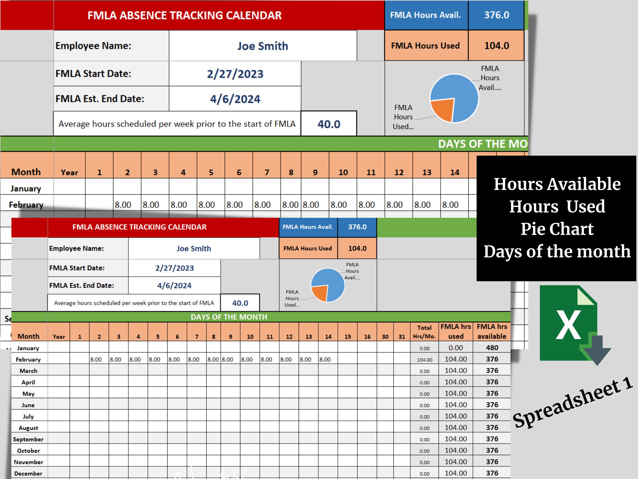 FMLA Template Bundle FMLA Tracker Spreadsheet MS Editable Word / Excel Documents Tracking Spreadsheet Employment Templates & Forms - Etsy