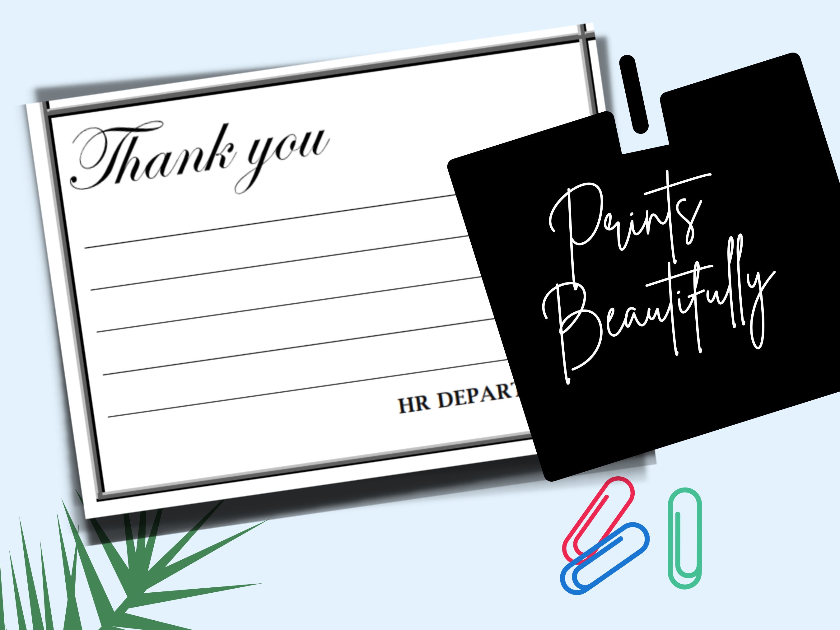 Thank You Note From HR Department: Editable Word HR Appreciation Form ...