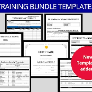 Employee Training Template Bundle: HR Plan, Checklist & Log (Digital Download)