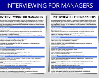 Manager Interview Questions: HR Interview Form (Editable Word)