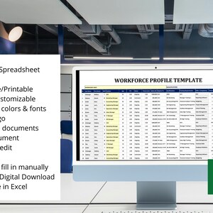 Workforce Profile Template: Excel HR Spreadsheet for Talent Gap ...