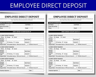 Formulaire d'autorisation de dépôt direct 2024 : formalités administratives essentielles pour les nouveaux employés | Ressource RH modifiable | Documentation d'intégration | Ressources humaines