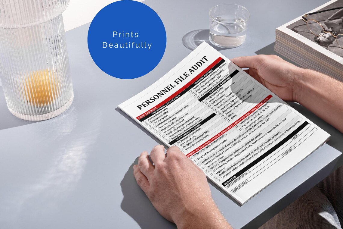 Personnel File Audit Checklist: HR Compliance Template (word, Excel ...