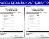 Payroll Deduction Authorization Form | Editable MS Word Template