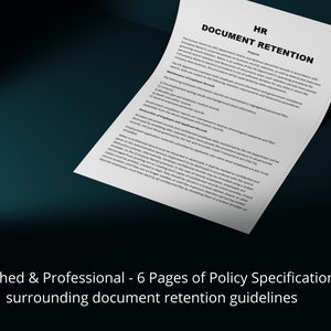 Employee Document Retention Policy: Guidelines for HR Record Management ...