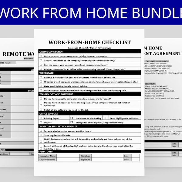 Remote/Virtual Work HR Kit: Checklist, Policies, Schedules, and Equipment Specifications