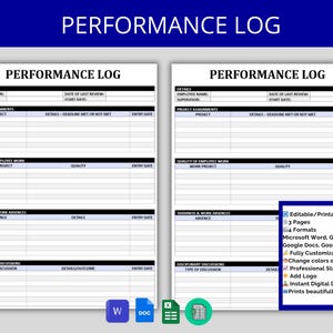 Employee Performance Tracker: Excel & Google Sheets Template (Digital Download