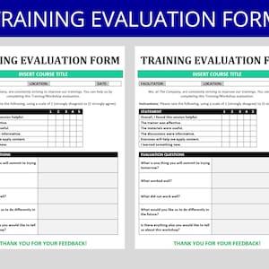Training Evaluation Form Template | HR Training Feedback | Editable MS Word