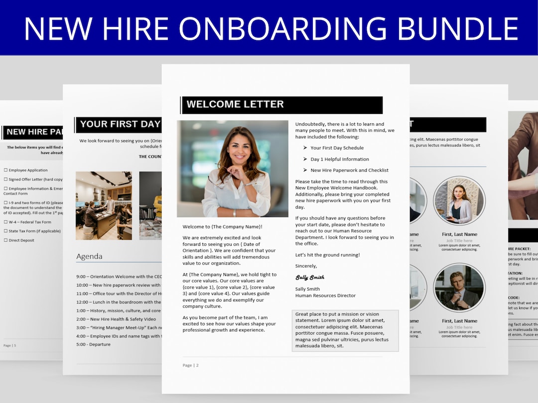 New Hire Onboarding Template: HR Employee Forms & Checklist (editable ...