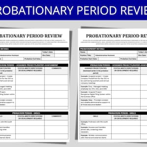 Employee Performance Review Template: 90-Day Probationary Assessment (Digital Download)
