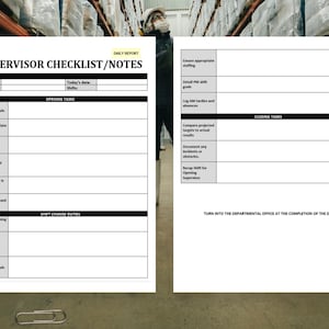 Daily Shift Supervisor Checklist: Editable MS Word Template - Etsy