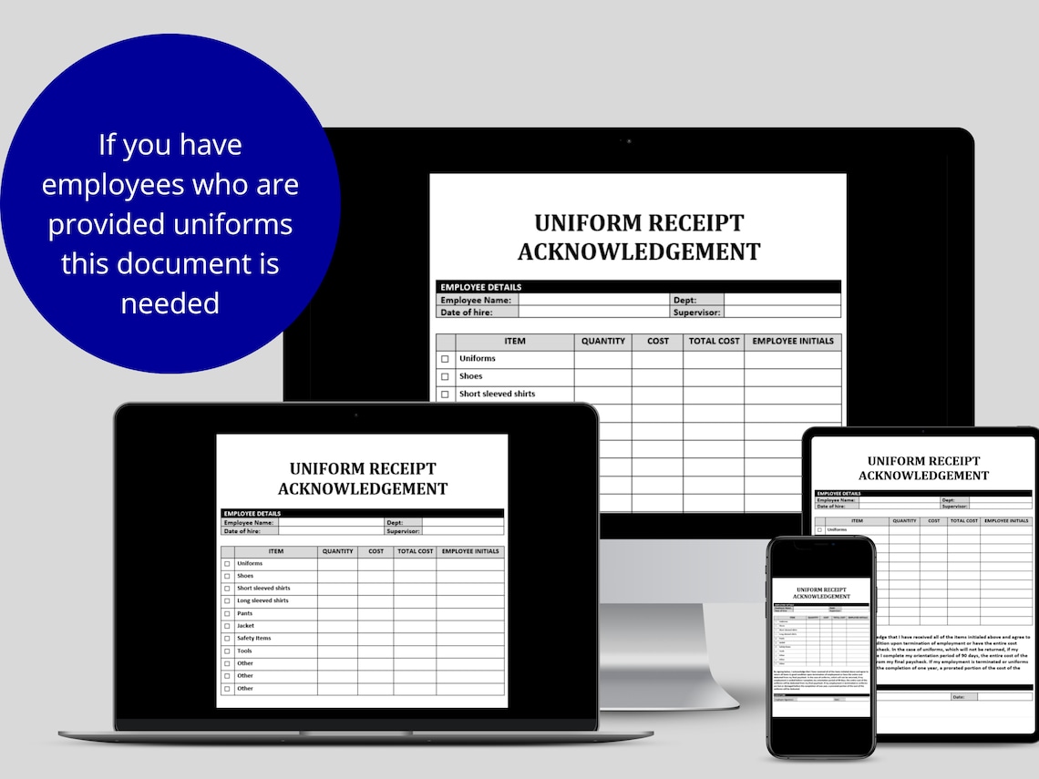 Uniform Authorization Form Employee Uniform Agreement Template Employee