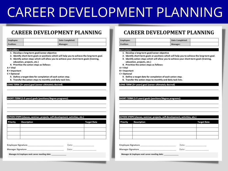 Career Development Planning Template Employee Training Document MS Career Development Planning Template Employee Training Document MS