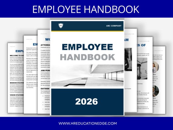 Employee Handbook Template | HR Employment Policy Manual (Word Document)