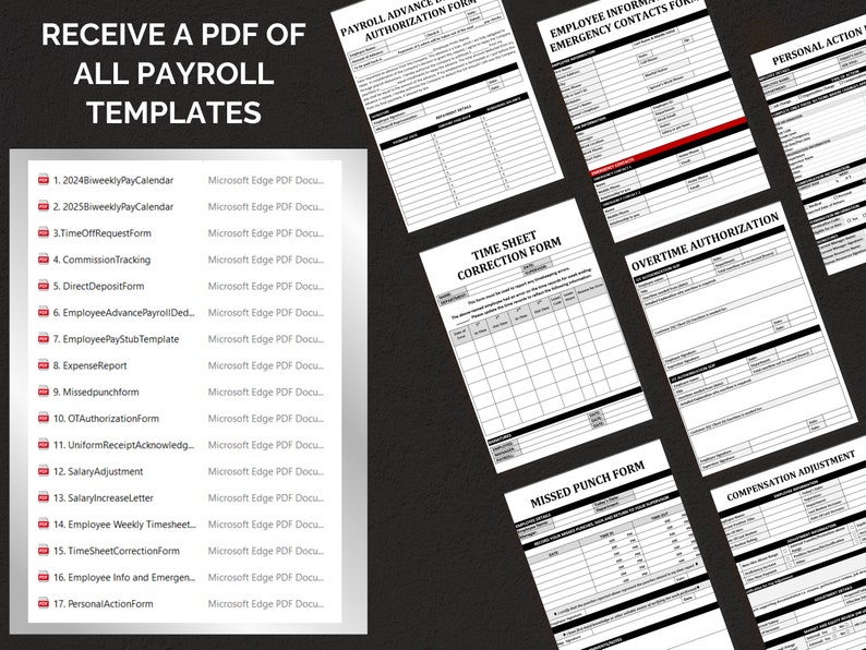 Employee Payroll Template Bundle 20242025 Direct Deposit, Time off