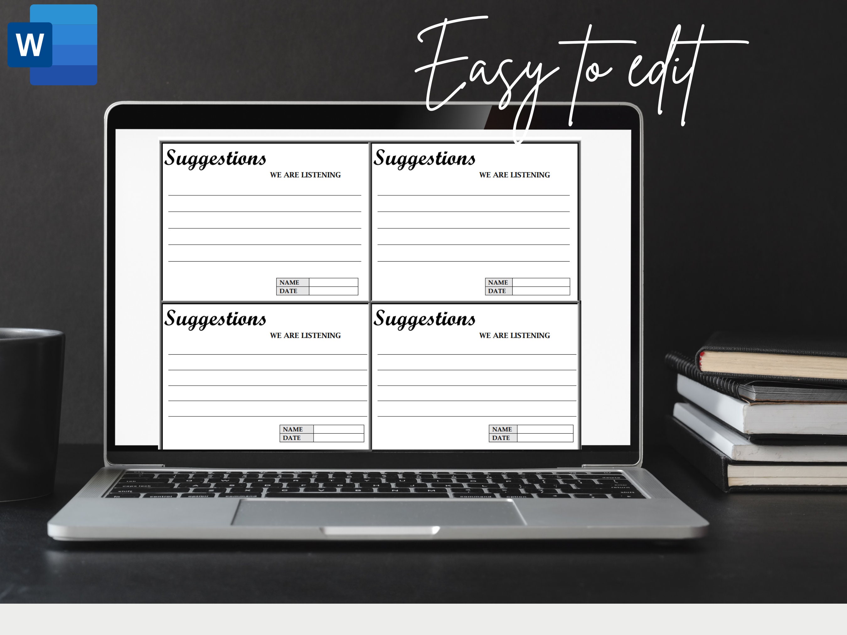 Employee Suggestion Card Templates Editable Word Form Etsy