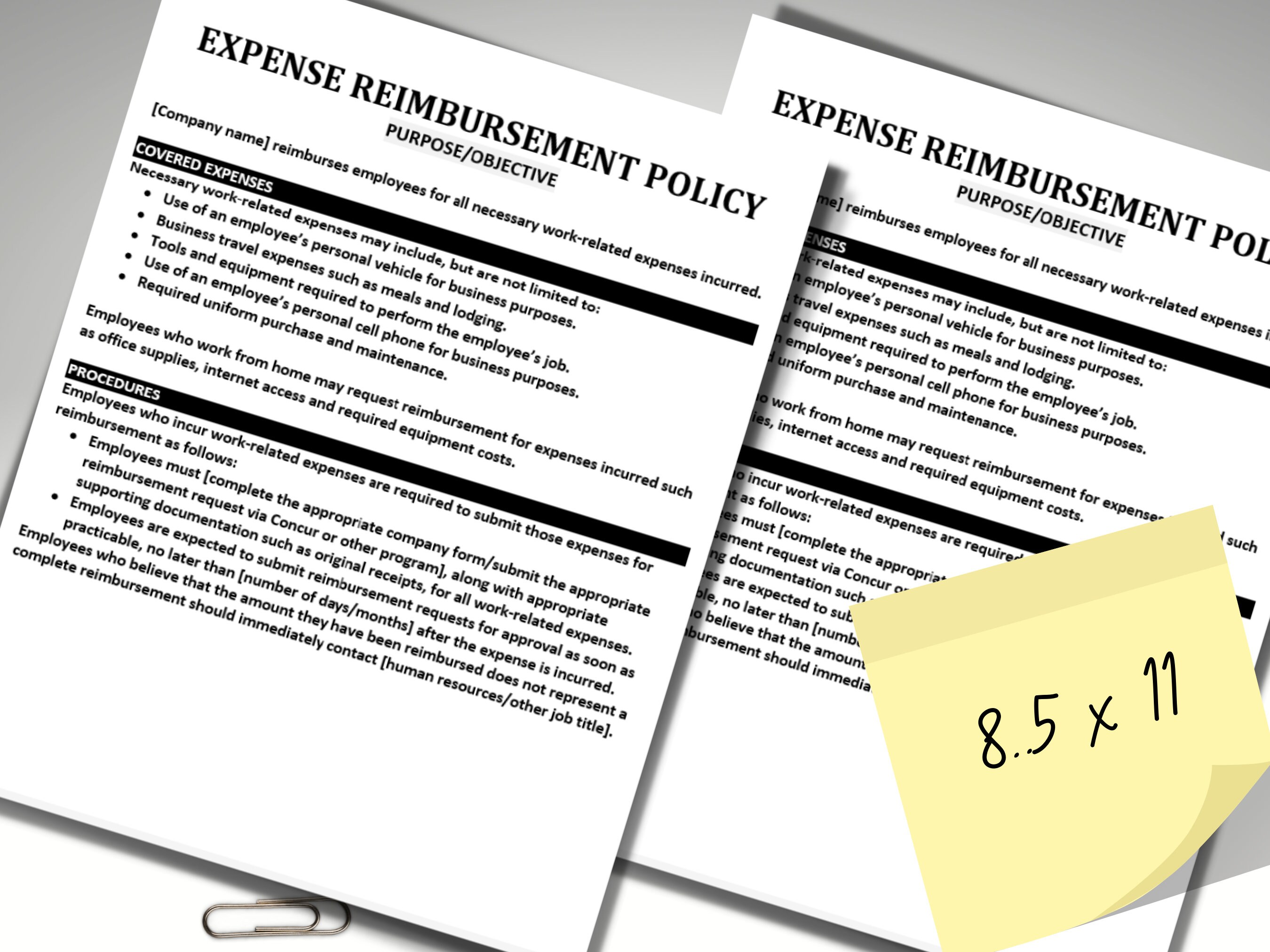 Expense Report Policy MS Editable Word Template Human Etsy expense-report-policy-ms-editable-word-template-human-etsy