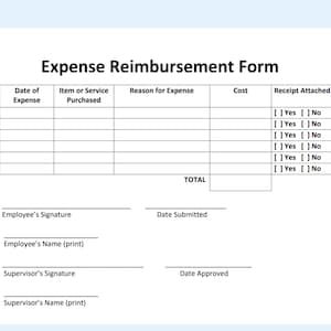 Spesenabrechnungs-Formular Mitarbeitererstattung Ausgaben Bearbeitbare / druckbare Vorlage Reisekosten Einfach HR Vorlagen & Formulare Bild 9