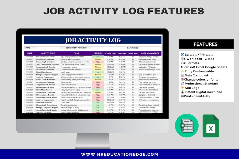 Activity Log Spreadsheet Examples Employee Task Tracker List: Job Activity Log | Daily, Weekly - Google ...