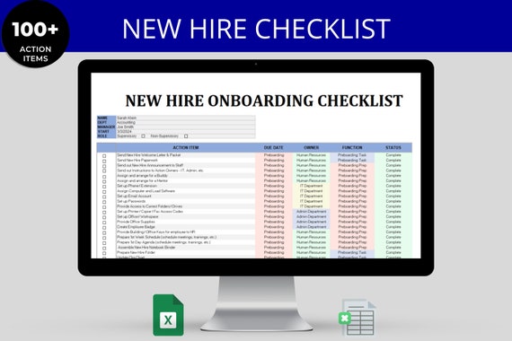 2026 New Hire Onboarding Checklist: HR Excel & Google Sheets (Digital Download)